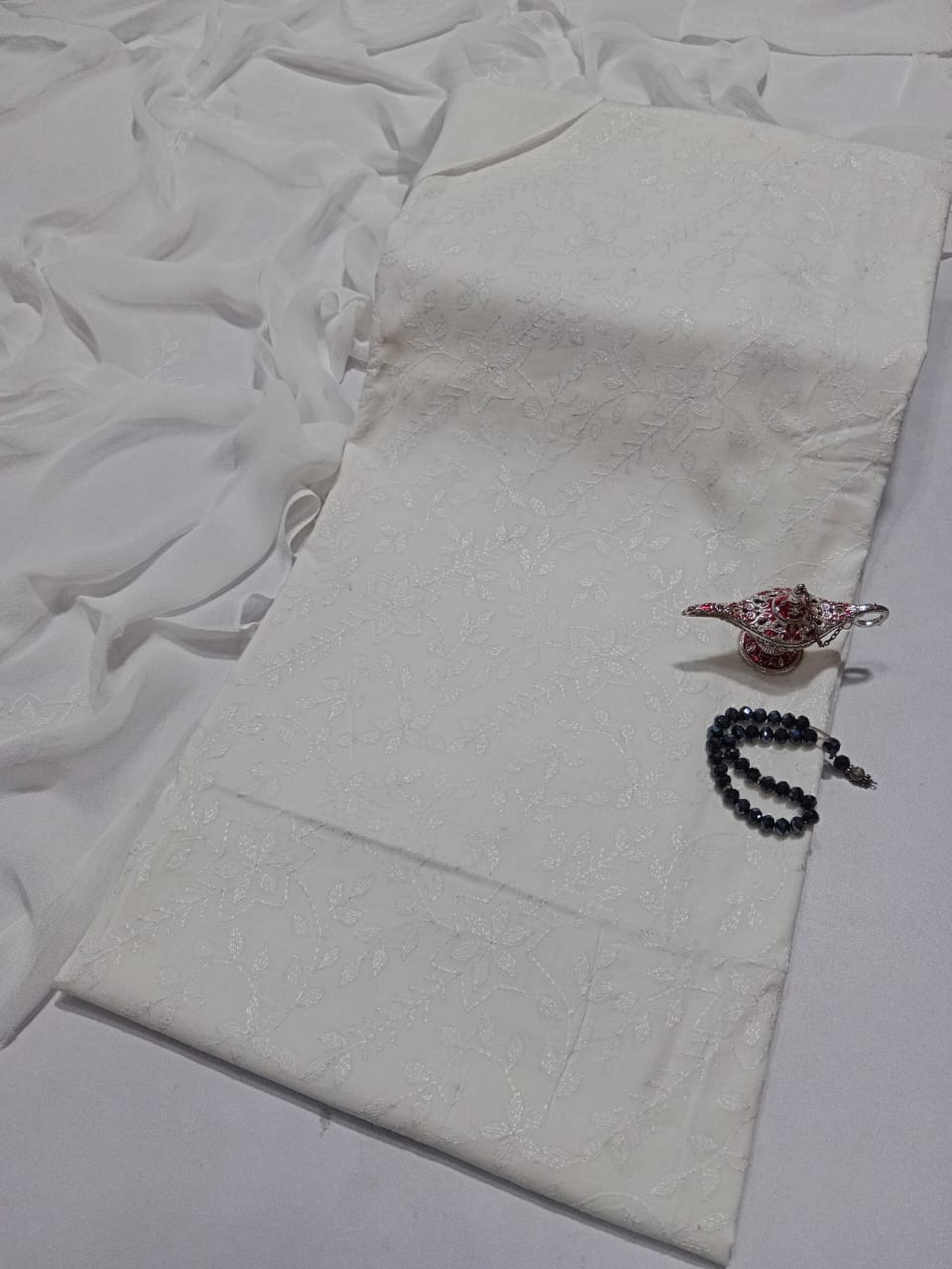 Kacha Tanka Lawn Dress👗 - White