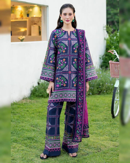 Shamoze Silk Digital Print 3Pcs Dress