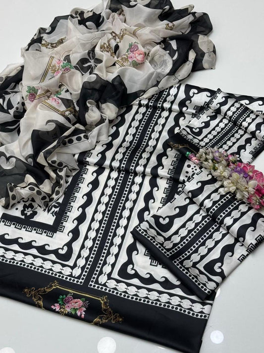 Shamoze Silk Digital Print 3Pcs Dress