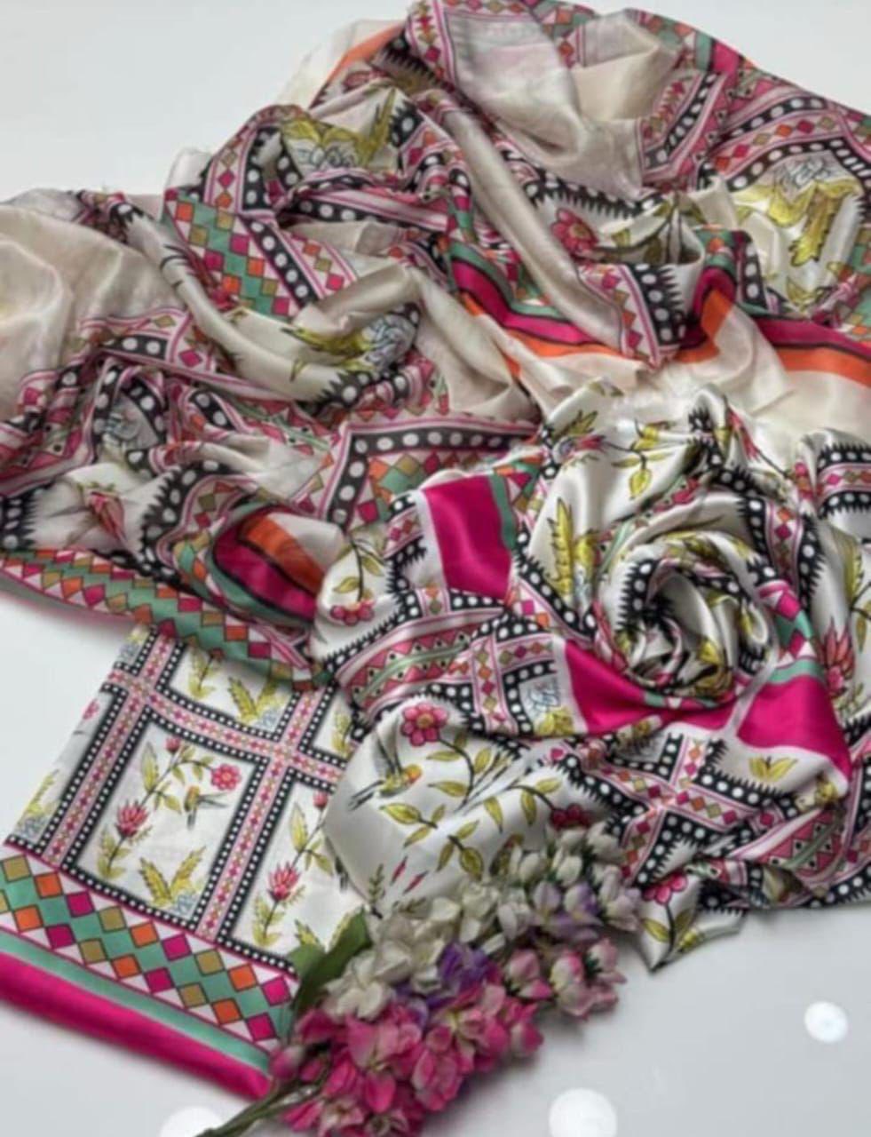 Shamoze Silk Digital Print 3Pcs Dress