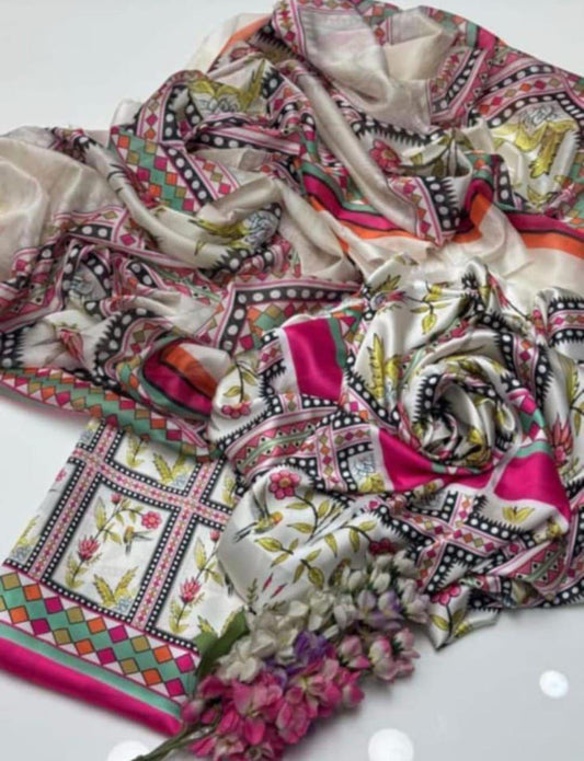 Shamoze Silk Digital Print 3Pcs Dress
