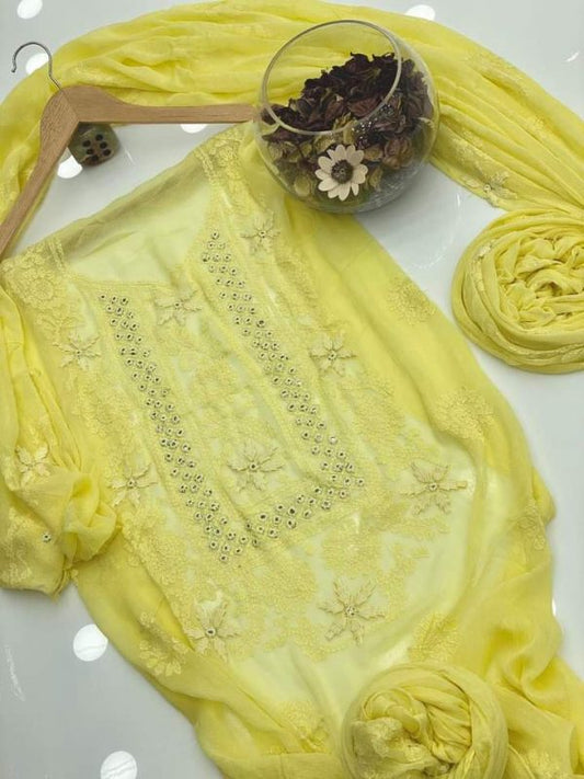 Chiffon Shadow Mirror /Sheesha Gala Work👗.