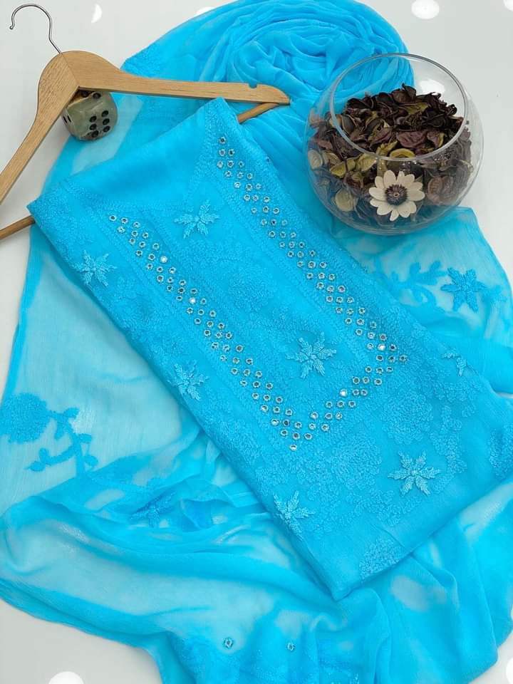 Chiffon Shadow Mirror /Sheesha Gala Work👗.