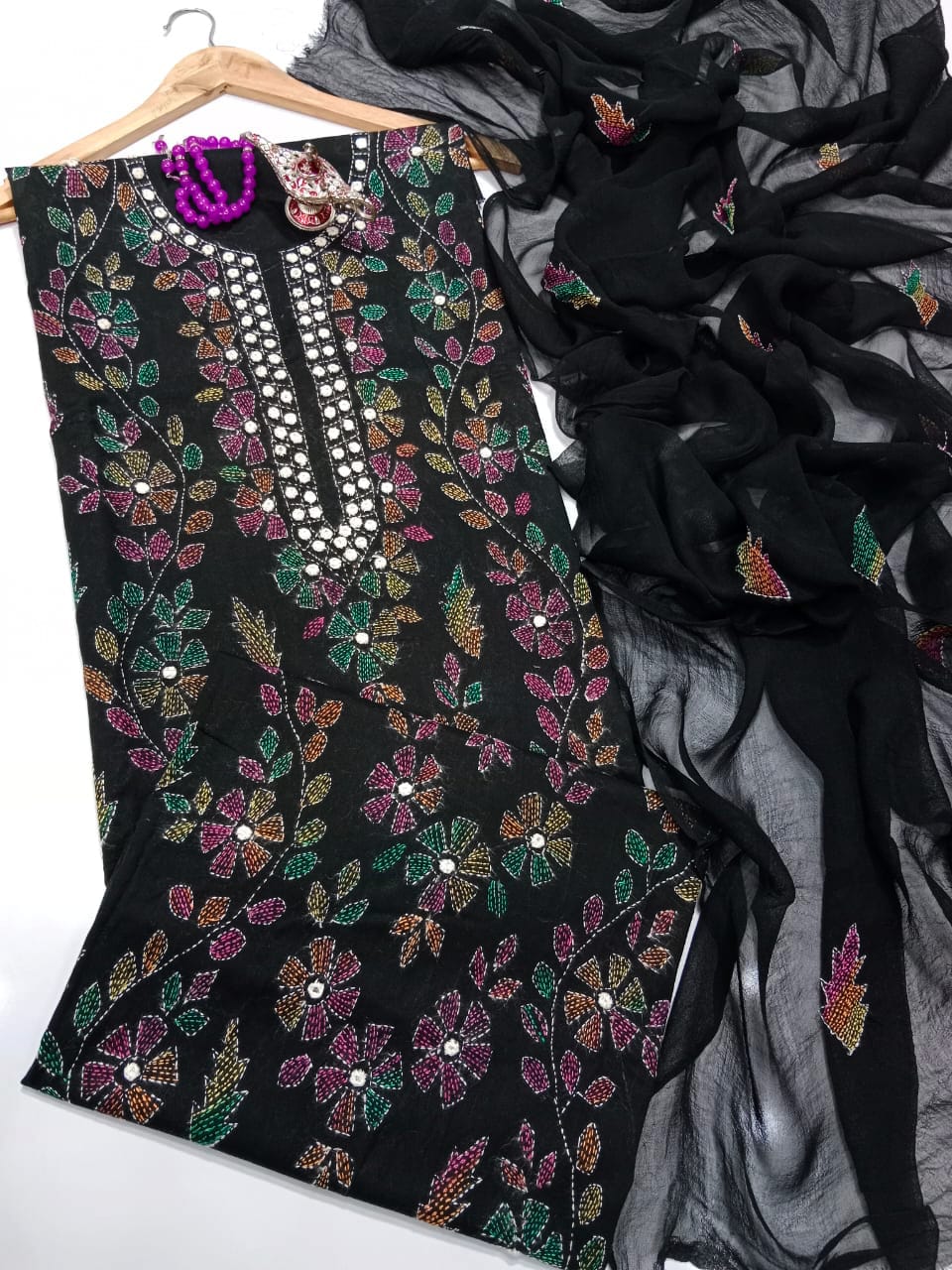 Kacha Mirror Work Lawn