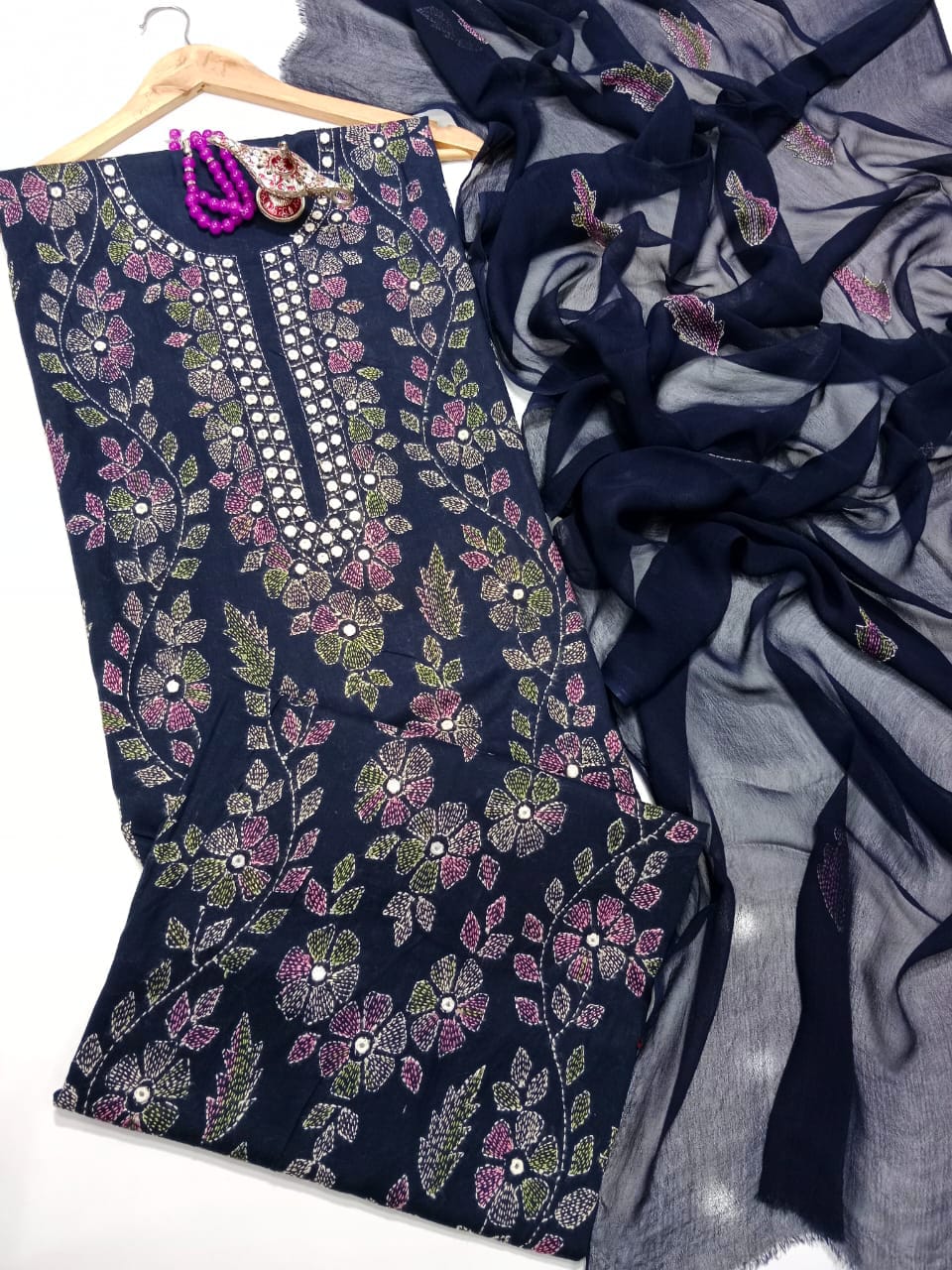 Kacha Mirror Work Lawn