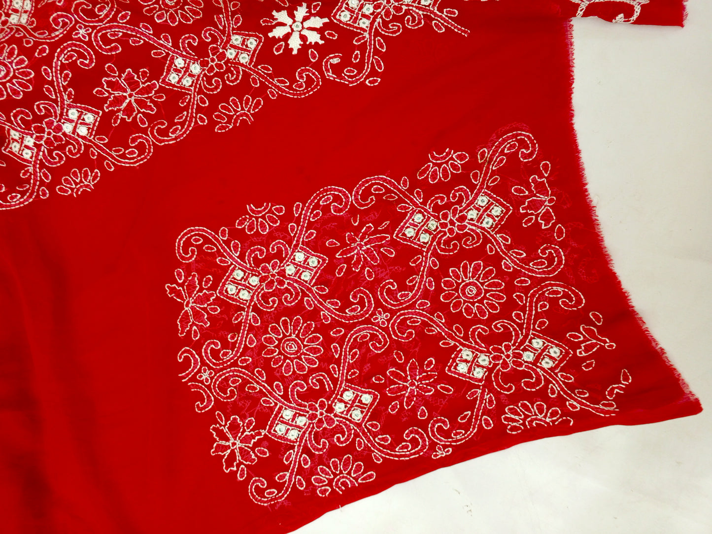 Chikenkari Mirror work chiffon shirt dupptta - Ref