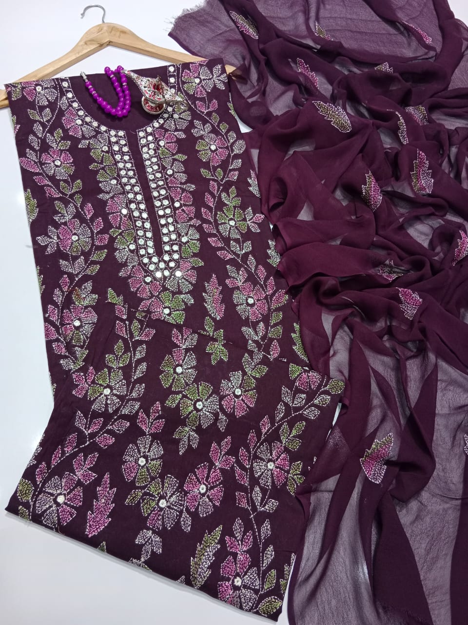 Kacha Mirror Work Lawn