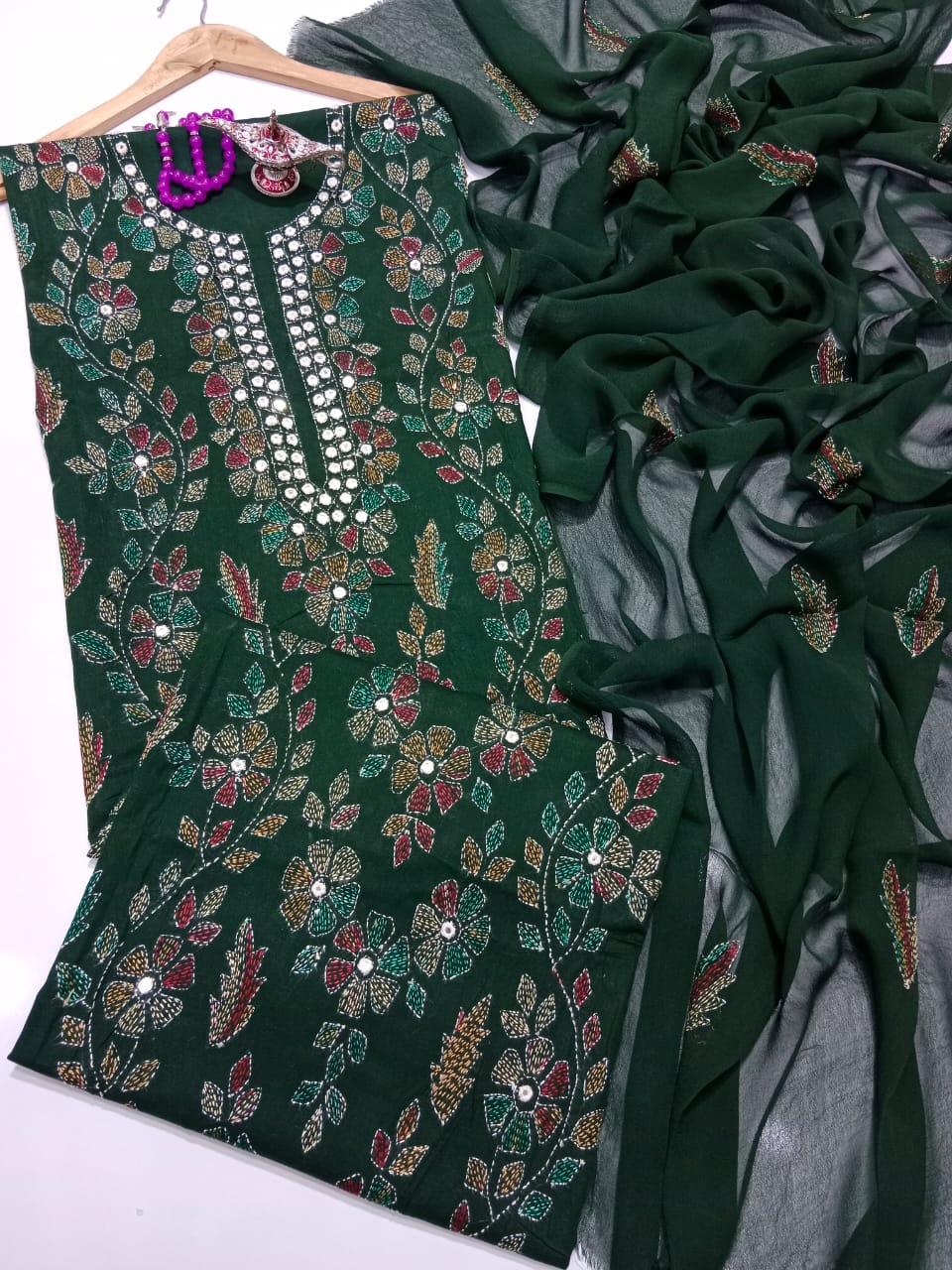 Kacha Mirror Work Lawn