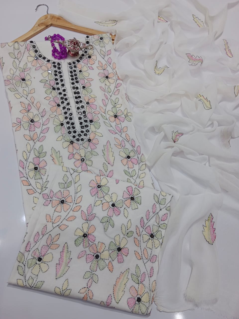 Kacha Mirror Work Lawn