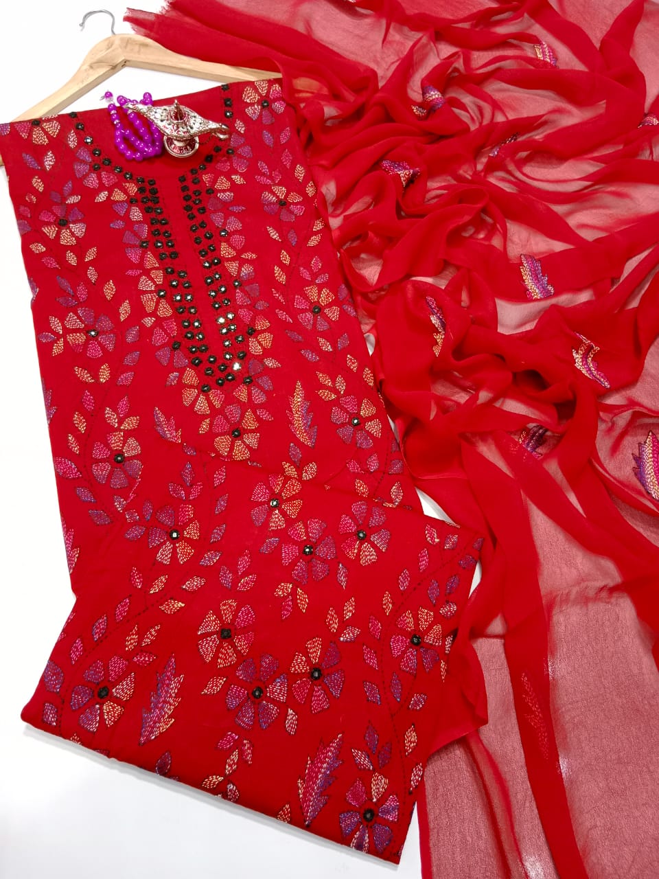 Kacha Mirror Work Lawn