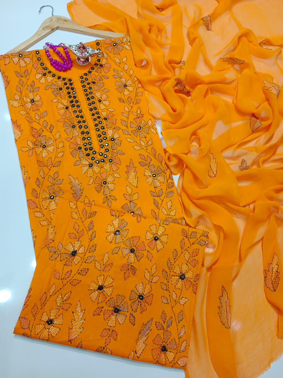 Kacha Mirror Work Lawn