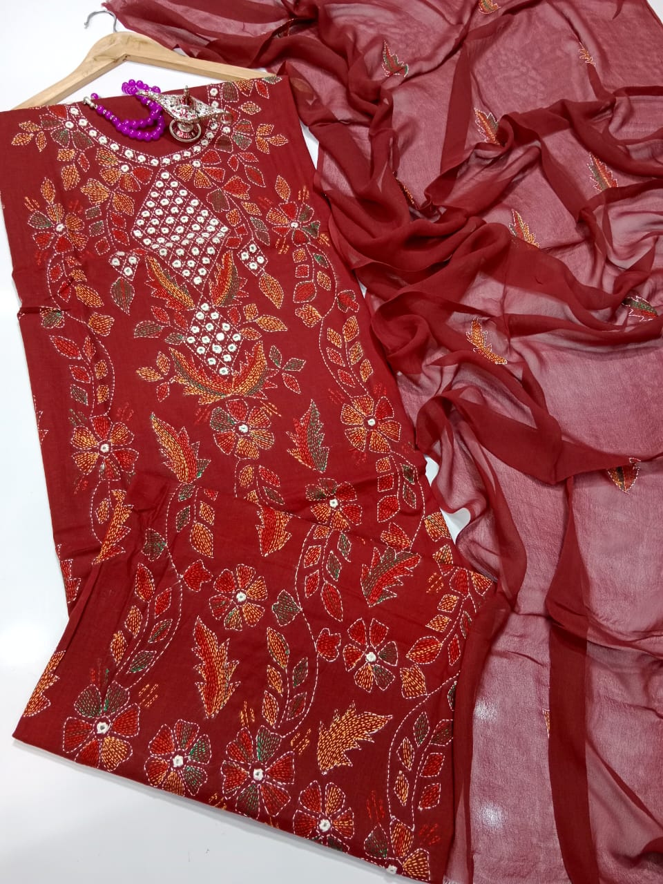 Kacha Mirror Work Lawn
