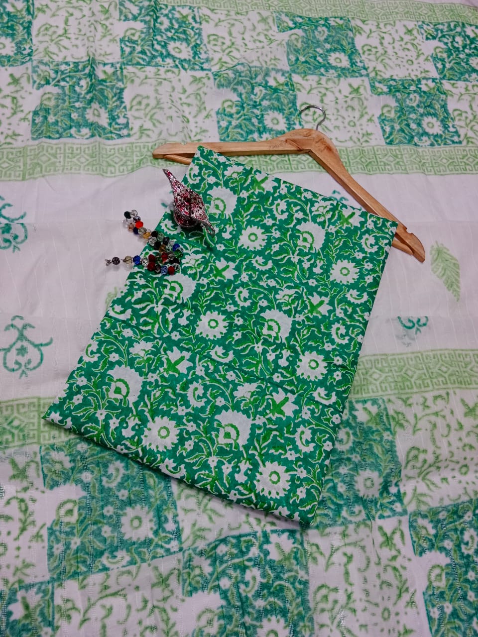 Block Print Lawn Tarkashi Work