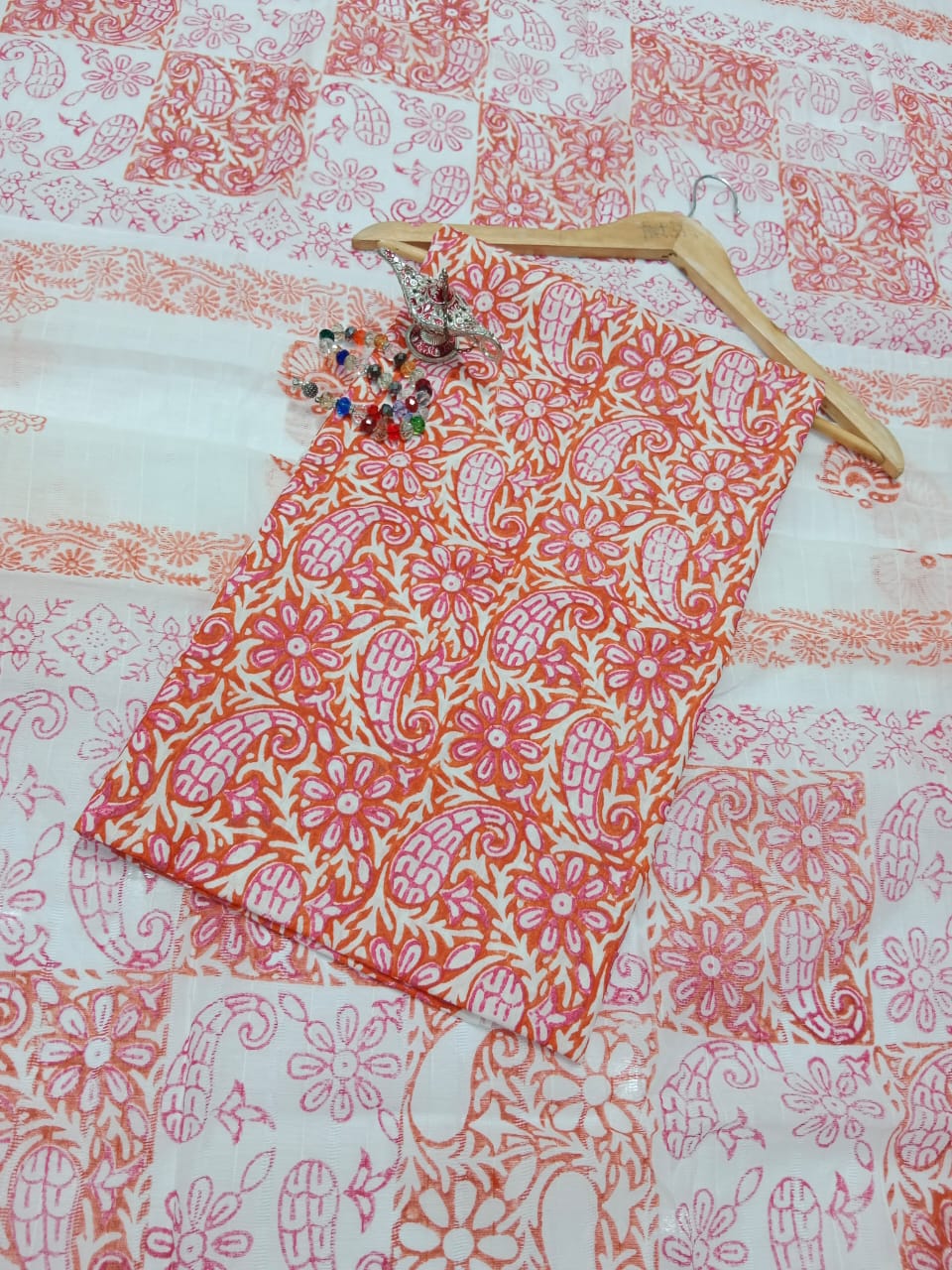 Block Print Lawn Tarkashi Work