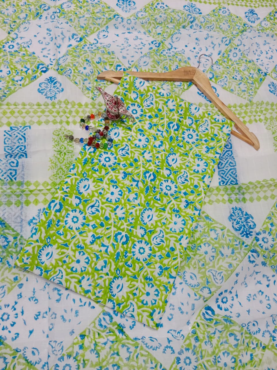 Block Print Lawn Tarkashi Work