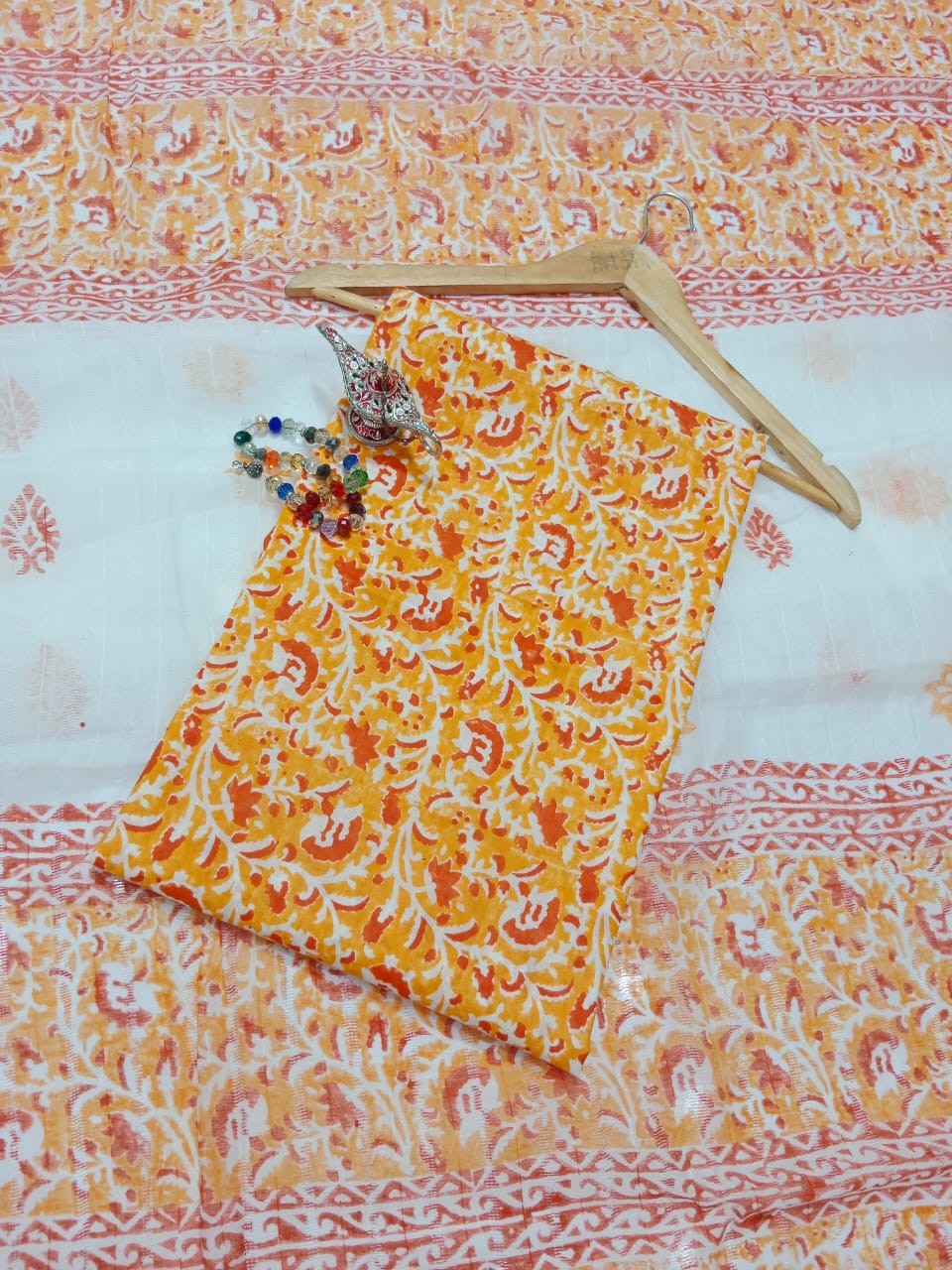 Block Print Lawn Tarkashi Work