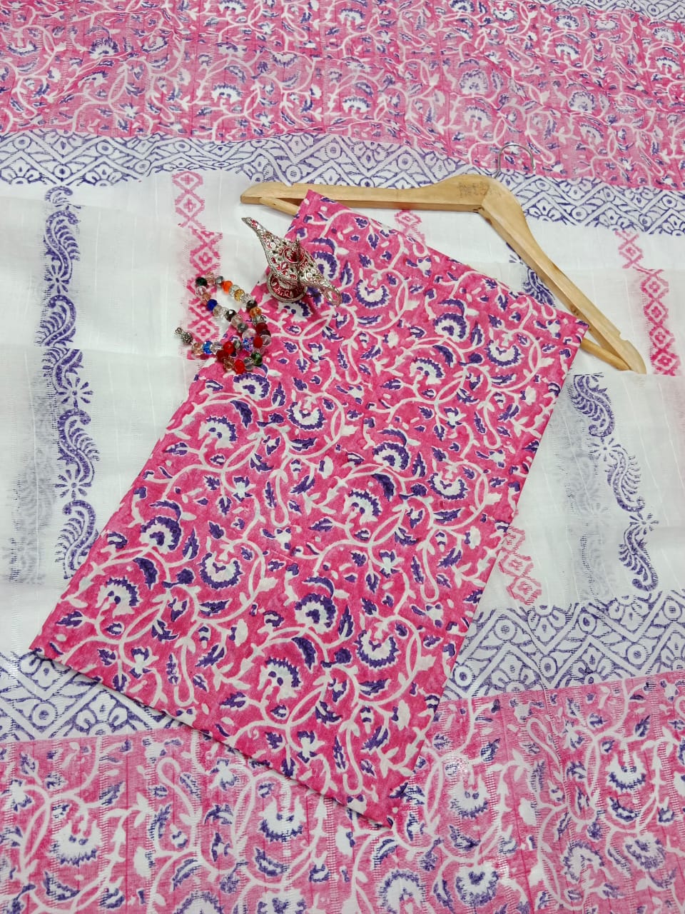 Block Print Lawn Tarkashi Work