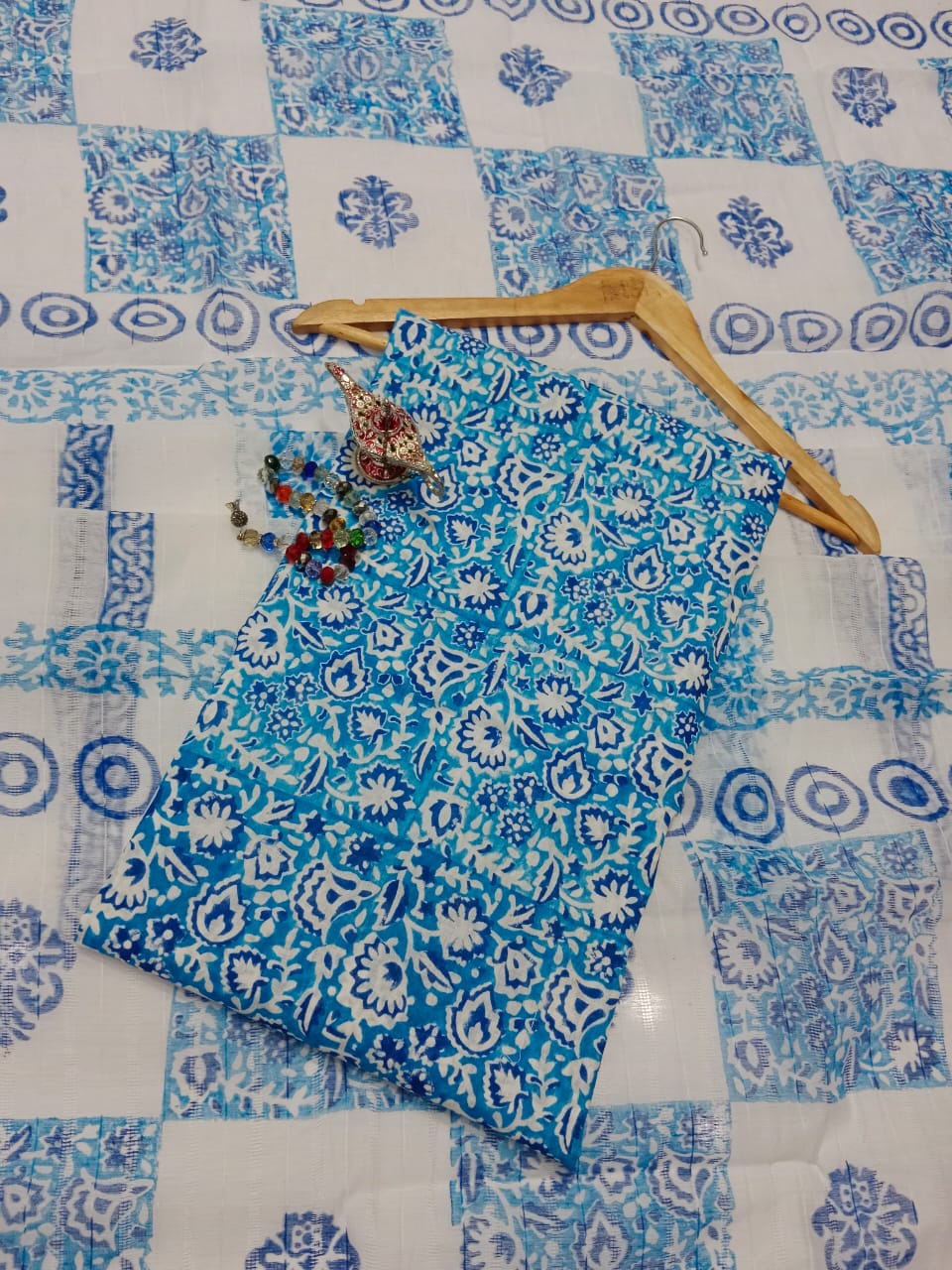 Block Print Lawn Tarkashi Work