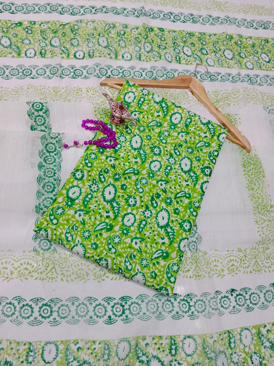 Block Print Lawn Tarkashi Work