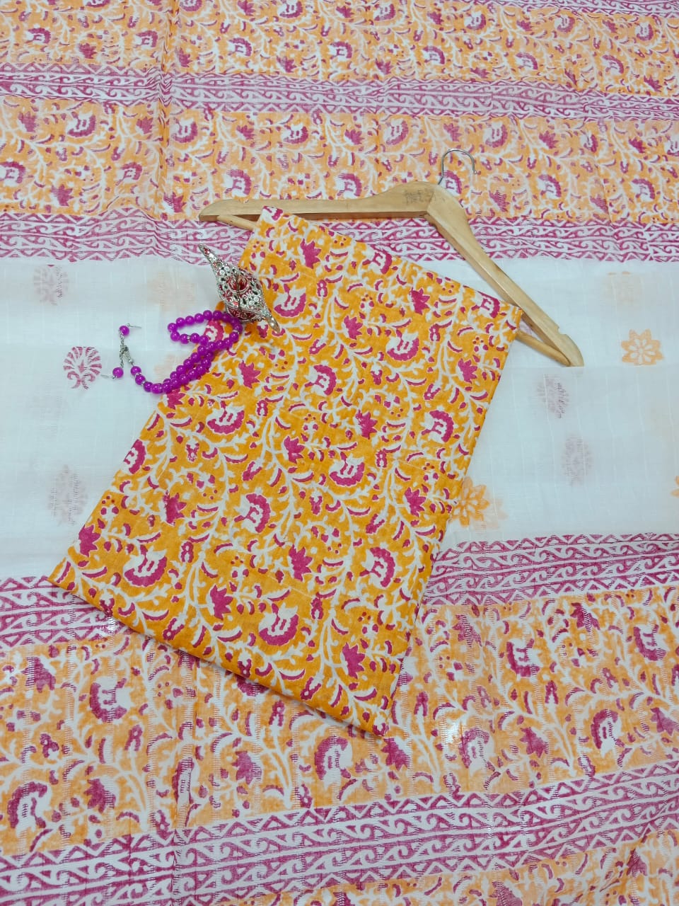 Block Print Lawn Tarkashi Work