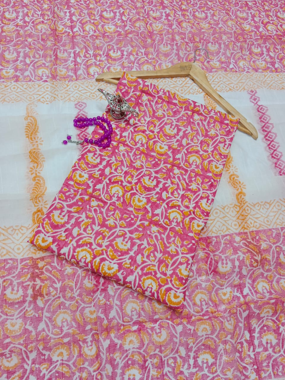 Block Print Lawn Tarkashi Work