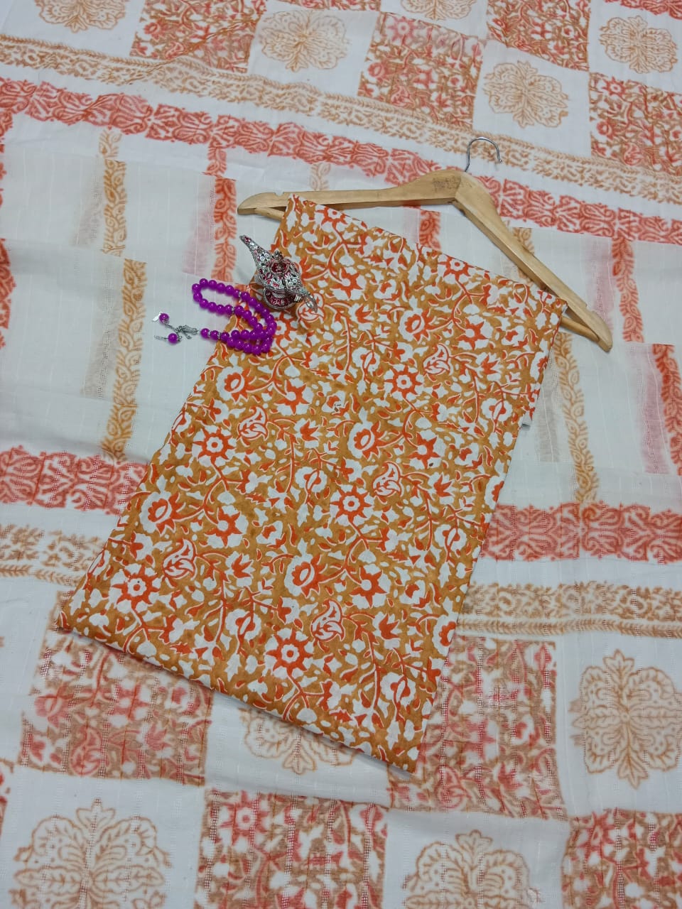 Block Print Lawn Tarkashi Work