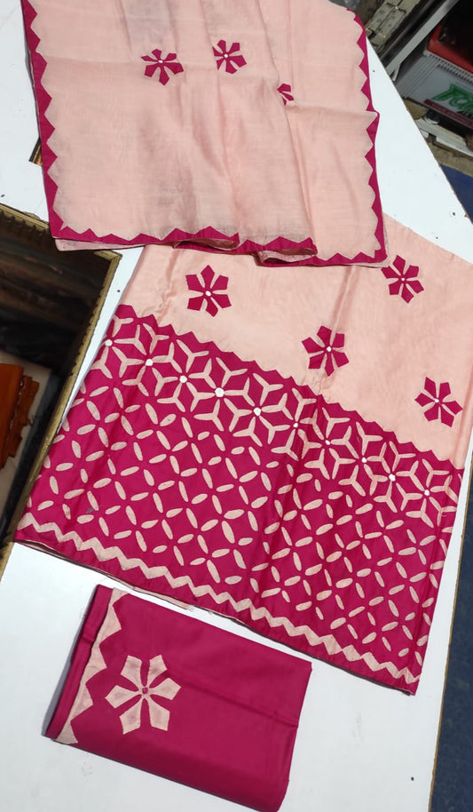 Applic Work Paper Cotton - peach pink