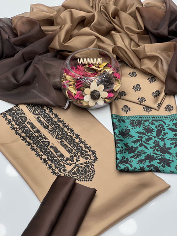 Shamoze Silk Digital Print 3Pcs Dress