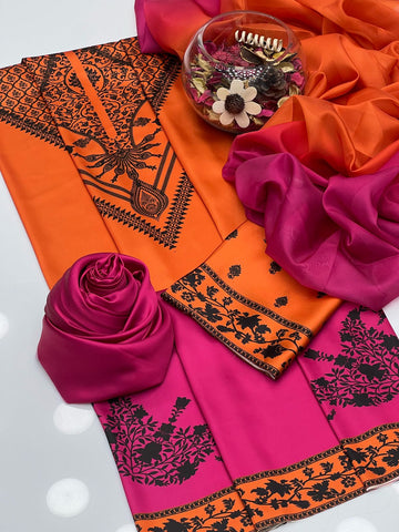 Shamoze Silk Digital Print 3Pcs Dress