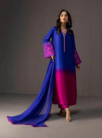Shamoze Silk Digital Print 3Pcs Dress