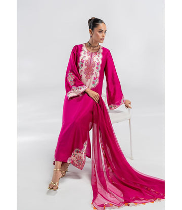 Shamoze Silk Digital Print 3Pcs Dress