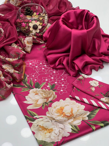 Shamoze Silk Digital Print 3Pcs Dress