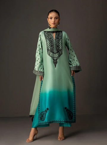 Shamoze Silk Digital Print 3Pcs Dress