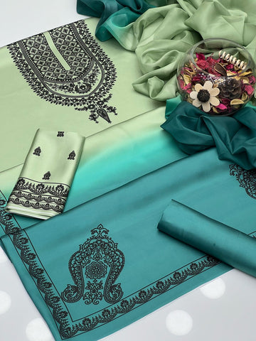 Shamoze Silk Digital Print 3Pcs Dress
