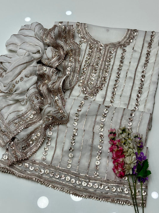 Handmade LCD Goota Kinari Chiffion 2 Pc Dress 👗