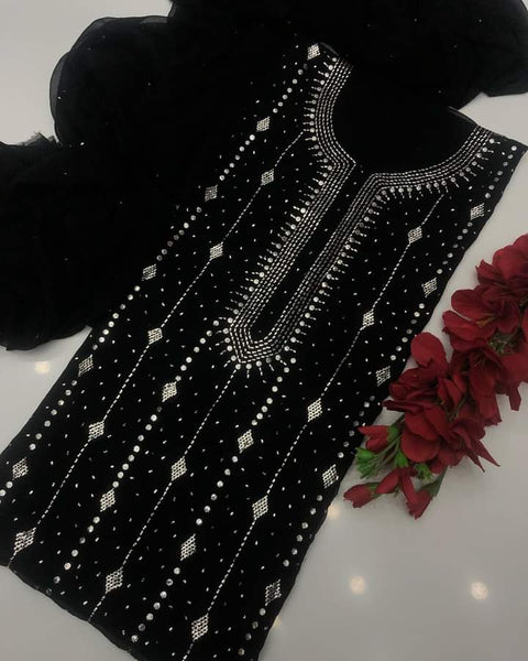 Fancy Exclusive Classic Chiffon Mukesh Work