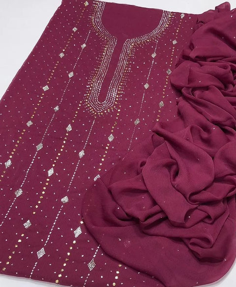 Fancy Exclusive Classic Chiffon Mukesh Work