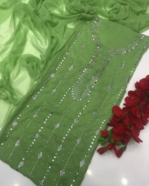 Fancy Exclusive Classic Chiffon Mukesh Work