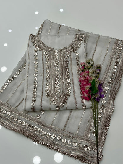 Handmade LCD Goota Kinari Chiffion 2 Pc Dress 👗