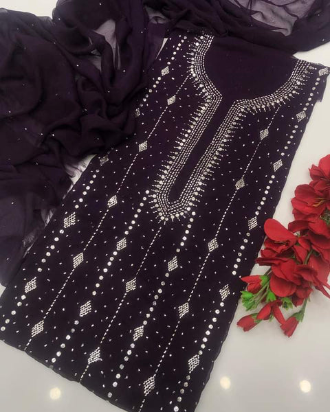 Fancy Exclusive Classic Chiffon Mukesh Work