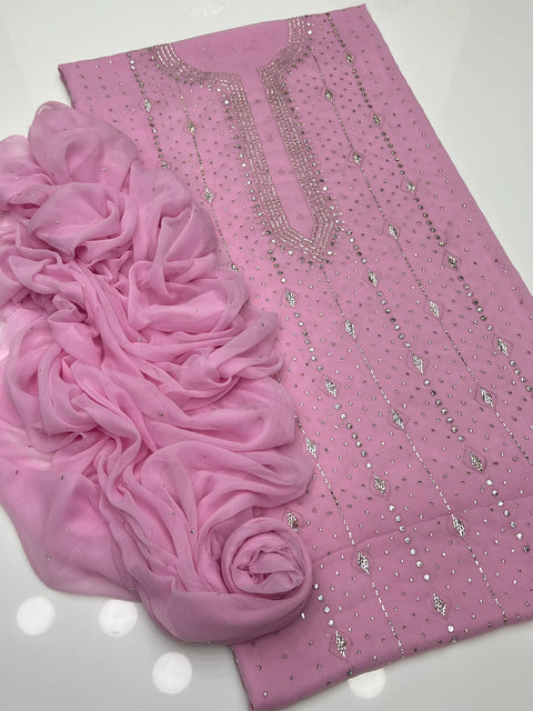 Fancy Exclusive Classic Chiffon Mukesh Work