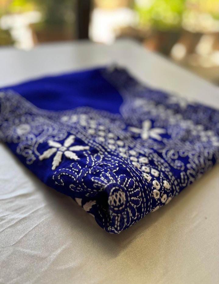 Chiffon Chikenkari Mirror Luxury Collection - Unstitch Shirt Dupatta