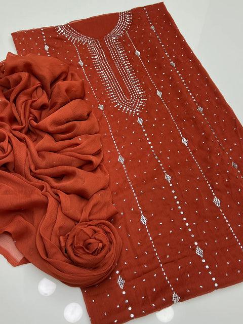 Fancy Exclusive Classic Chiffon Mukesh Work