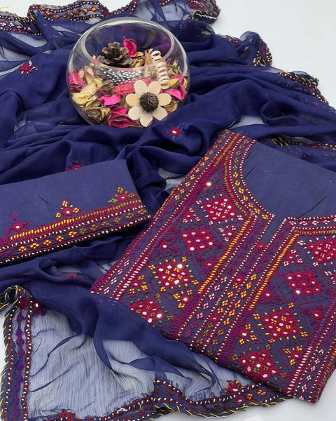 Soft Cotton Lawn Handmade Balouchi Gala 3 Pcs Dress