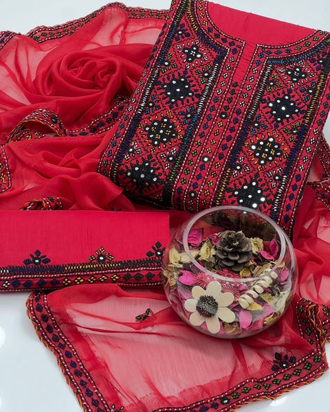 Soft Cotton Lawn Handmade Balouchi Gala 3 Pcs Dress