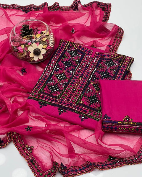 Soft Cotton Lawn Handmade Balouchi Gala 3 Pcs Dress