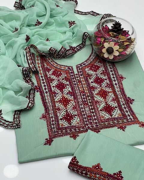 Soft Cotton Lawn Handmade Balouchi Gala 3 Pcs Dress