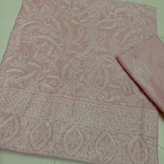 Paper cotton chicken Kari Shirt Dupptta - Baby Pink
