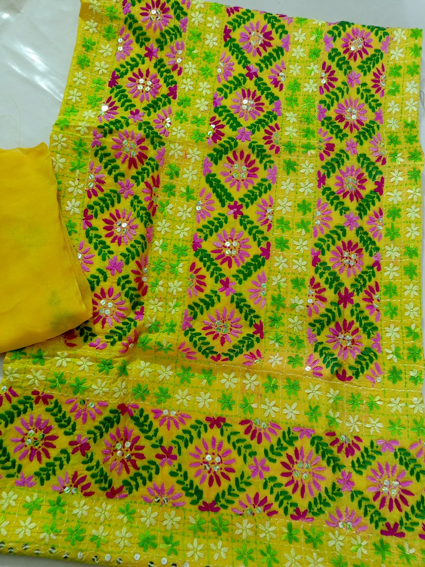 Phulkari lawn - Yellow