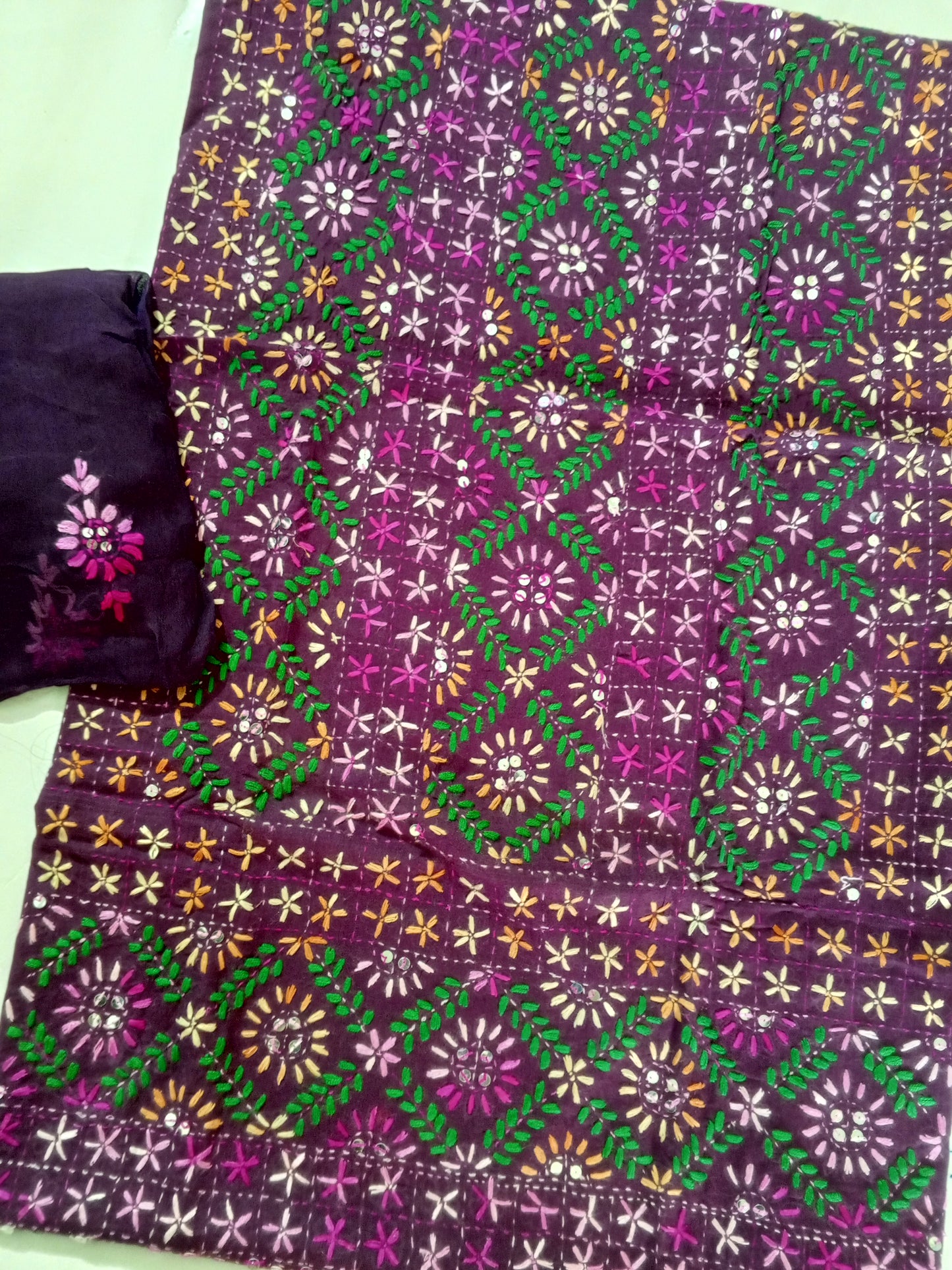 Phulkari lawn - Purple